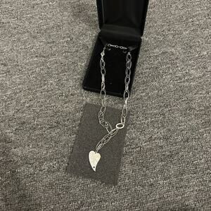 John Edwards Hand On My Heart Silver Tone Crystal Heart Necklace